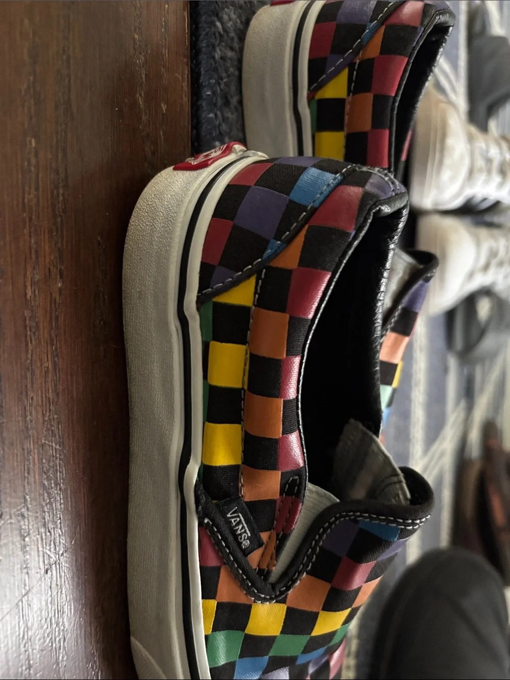 Vans Kids Slip-On Sneakers - Rainbow Checkerboard